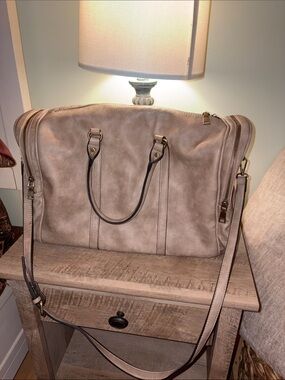Taupe Travel Duffel Bag - Classic Carryall